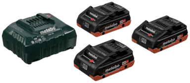 METABO AKU Set baterija + punjač - ASC 30-36V + 3x 18V 4,0 Ah