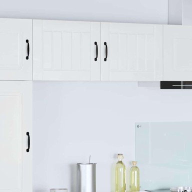 Zidni kuhinjski ormarić s policom, visoki sjaj, bijeli