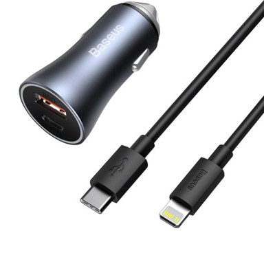 BASEUS Auto punjač Golden Contactor Pro, USB-C, 40W