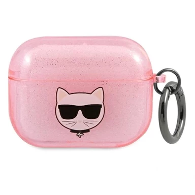 KARL LAGERFELD Futrola Glitter Choupette, za AirPods 3, ružičasta