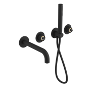 SAPHO Ugradbena slavina ULTRAMIX s tušem i izljevom za kadu, 2 izlaza, mat crna