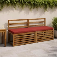 Jastučići za klupu Vught 2 kom 140 x 50 cm melange, crveni
