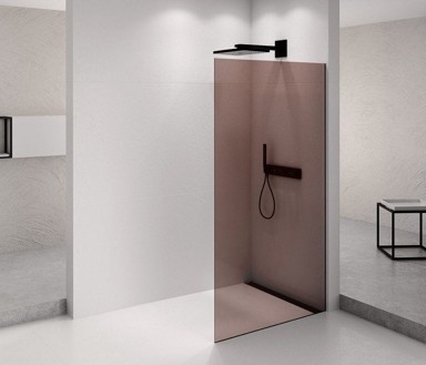 POLYSAN Tuš pregrada ARCHITEX, 1462 mm, marron staklo, crna mat