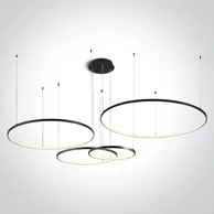 Visilica Dm63150c 4x prsten 40cm/60cm/80cm/100cm 100W WW IP20 230V dimmable, crna