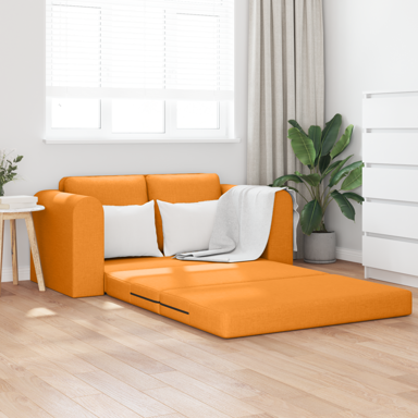 Sofa na podu 2-u-1 od tkanine, tamnožuta