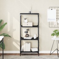 Regal za knjige s 4 razine crni 59x35x132 cm konstruirano drvo