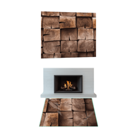 Staklena podloga za kamin i peć od kaljenog stakla, 52 x 30 cm, motiv bale