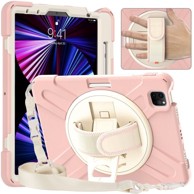 NIKCORP Robusna zaštitna maska s rotirajućim stalkom za iPad Pro 11, ružičasta