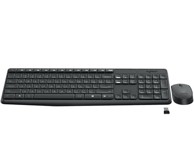 LOGITECH Tipkovnica + miš MK235 Wireless Desktop, siva, bežična, USB