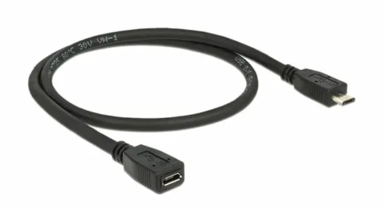 DELOCK USB produžni kabel Micro B-M Micro B-F 1 m, crna