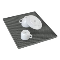 WENKO Siva gumena podloga za ocjeđivanje posuđa 40x30 cm Maxi