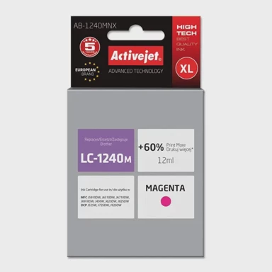 ACTIVEJET Tinta za pisač AB-1240MNX, zamjena za Brother LC1220M/LC1240M, supreme, 12 ml, magenta