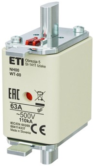 ETI Osigurač - NH00/WT-00 gf 63 A/500 V - brzi
