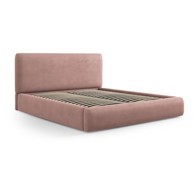 COSMOPOLITAN DESIGN Tapecirani bračni krevet Colonel 180x200 cm s prostorom za pohranu s podnicom, ružičasti
