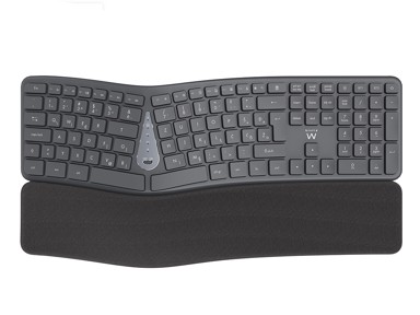 EWENT Tipkovnica EW3289 Wireless Ergonomic Multi-Connect SLO, crna