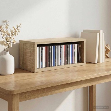 Stalak za CD-ove, 40 × 17 × 17 cm, konstruirano drvo, hrast Sonoma