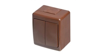 PAWBOL Jednostruki hermetički beta prekidač, luster, IP44 /D.3210W2, smeđi