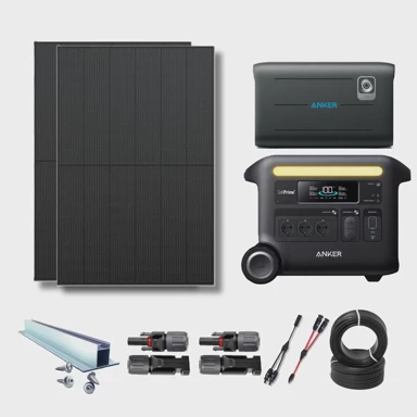 ANKER Solarni set za vikendice 5.2kWh, F2600 + dodatna baterija + 2×440W (880W)