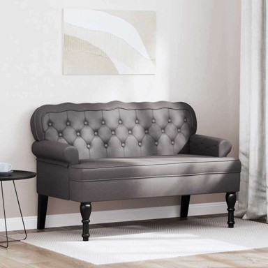 Chesterfield klupa 119,5×64,5×75 cm umjetna koža, siva