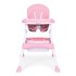 ECOTOYS Dječja stolica za hranjenje s pladnjem i košarom, pojas na 5 točaka, roza