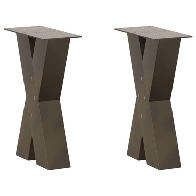 Noge za klub stolić u obliku slova x, 2 kom, 38 x (42-43) cm, prirodna