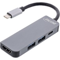 INLINE Docking stanica 33271H, USB-C, 2x USB-A, 1x HDMI, 1x USB-C, sivi