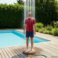 Podni vrtni tuš, WPC i nehrđajući čelik 201, smeđi