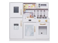 ELINELI Dječja drvena kuhinja, bijela sa zlatnim elementima