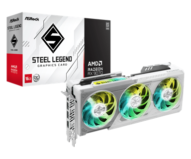 ASROCK Grafička kartica AMD Radeon RX 9070 Steel Legend OC, 16GB GDDR6, 1x HDMI, 3x DisplayPort