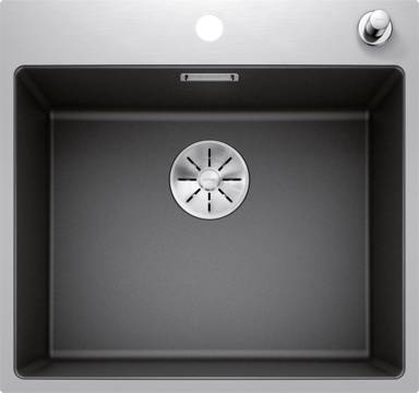 BLANCO Sudoper Subline 500-IF/A SteelFrame InFino, Silgranit, podizač plemeniti čelik brušeni, nježno bijela