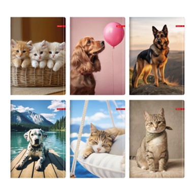 ILIJANUM Set bilježnica, Pets, A4, crtovlje, 52 lista, meki uvez, 10 kom