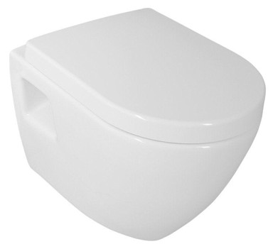 AQUALINE WC školjka zidna NERA, keramička, 35.5x50 cm, bijela, uštedna tehnologija 3/6 l