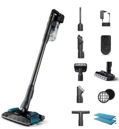 PHILIPS Bežični usisavač s funkcijom brisanja XC8157/01, paun plavi