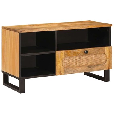 TV ormarić s ladicama 80 x 33,5 x 46 cm čvrsto drvo manga, smeđi