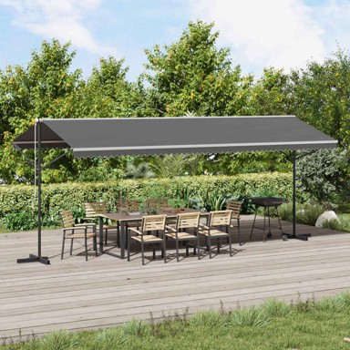 Samostojeća tenda, 6 x 3 m, poliester, s antracitnim okvirom, siva