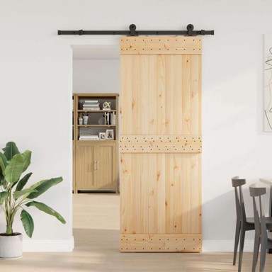 Klizna vrata Narvik, 80 x 210 cm, 152,5 cm, prirodna i crna
