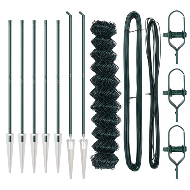 Ograda od lanaca s 7 iglama 1x10 m galvanizirani čelik,siva