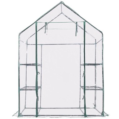 NORTHIX Staklenik s policama, 143x73x195 cm, PVC pokrov i čelični okvir