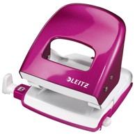 LEITZ Bušač 2 rupe WOW 50082223, do 30 listova, rozi, blister