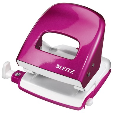 LEITZ Bušač 2 rupe WOW 50082223, do 30 listova, rozi, blister