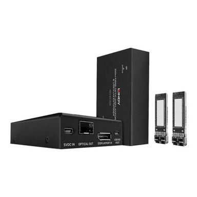 LINDY Ekstender za KVM, audio i USB s optičkim vlaknom 300m, DisplayPort 1.2, prijenosnik i prijemnik