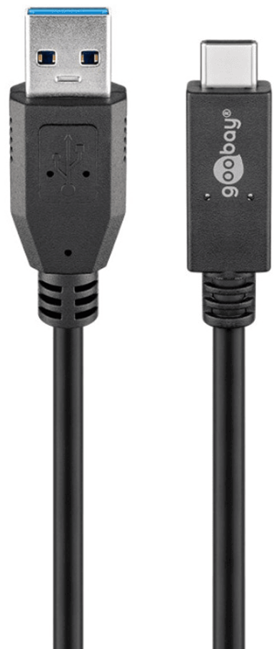 GOOBAY Kabel za punjenje/podatkovni kabel, USB (Type-A) / USB-C, 0,5 m, crna (41073)