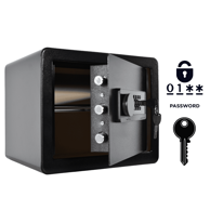 NIKCORP Oklopljeni kućni sef, elektronička brava i ključ, dimenzije 30 x 36 x 30 cm, čelik, crna