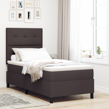 Box Spring krevet s madracem, tamnosmeđi, 80x200 cm