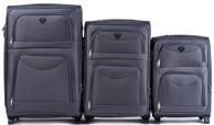 WINGS Set kofera 6802, 3 kom (L, M, S), 2 kotača, CODURA 1200D, tamno siva