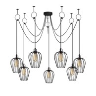 Visilica Tel L, 7 x E27, crna