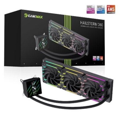 GAMEMAX Vodeno hlađenje HAILSTORM 360 LCD BK, 360 mm, crno