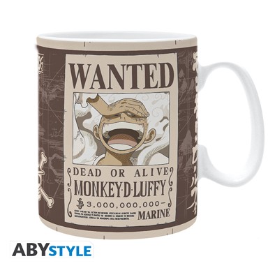 ABYSTYLE Šalica One Piece Wanted Luffy, 460ml