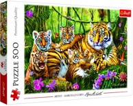 TREFL Puzzle Obitelj tigrova, 500 dijelova, 48x34 cm