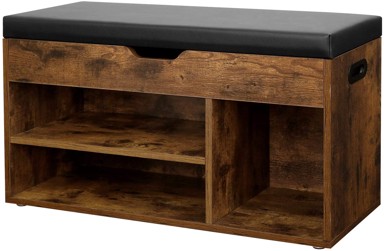 Polica za cipele sa sjedalom, drvo, loft stil